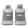 Køb Air Jordan 1 Mid Wolf Grey Aluminum BQ6472-105 Sko til damer Online-3