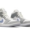 Køb Air Jordan 1 Mid Wolf Grey Aluminum BQ6472-105 Sko til damer Online-4