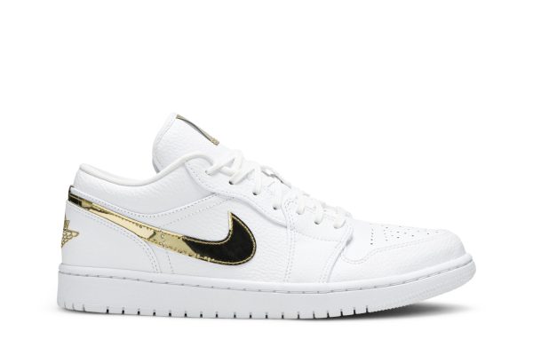 Køb Air Jordan 1 Retro Low Hvid metallisk guld CZ4776-100 Sko til damer Online