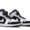 Køb Air Jordan 1 Retro Mid Tuxedo 554724-113 Sko Online-4