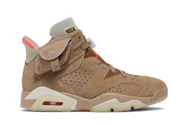 Køb Travis Scott x Air Jordan 6 Retro British Khaki DH0690-200 Nye Sko Online